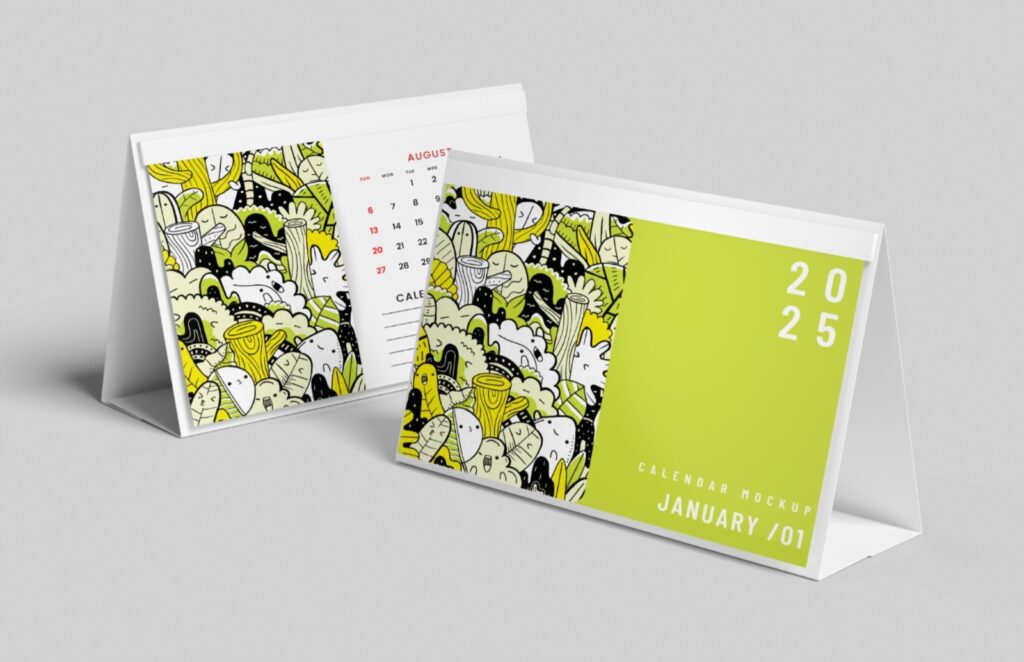 Calendário de mesa personalizado produzido com alta qualidade